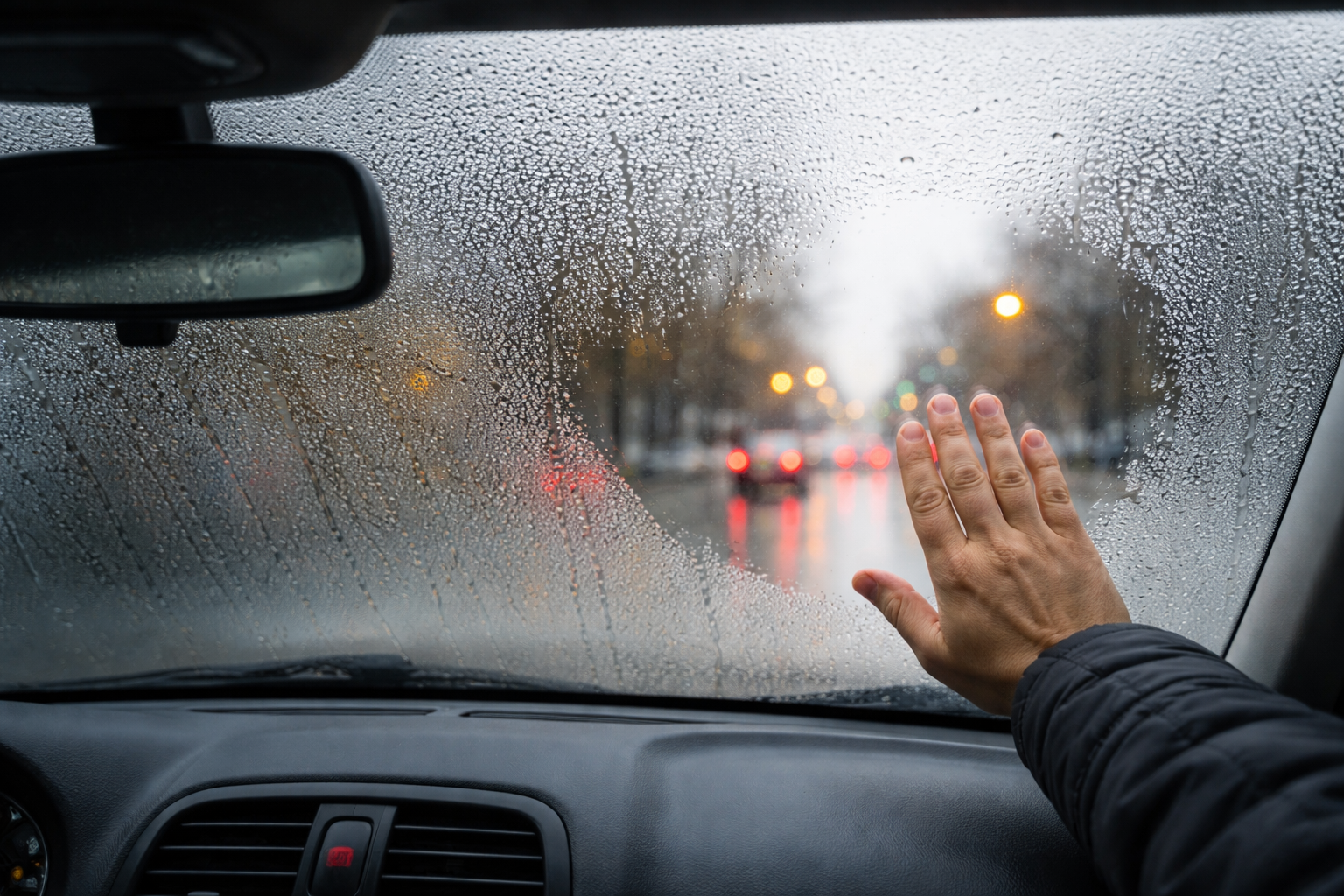 Arac on caminda bugulanma goruntusu